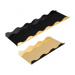 Подложка кондитерская двусторонняя, 25*10*2 см, золотая/черная, 50 шт (81210377): фото