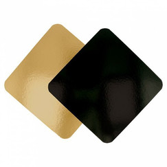 Подложка кондитерская двусторонняя, 28*28 см, золотая/черная, 50 шт (81210213): фото