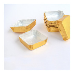 Тарталетка алюминиевая 5*5х1,5 см, золотая, 600 шт (81211255): фото