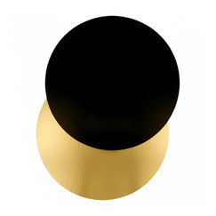 Подложка кондитерская двусторонняя, 22 см, золотая/черная, 100 шт (81210202): фото