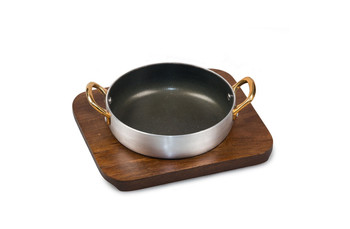 Сковородка для подачи P.L. Proff Cuisine 500 мл с антипригарным покрытием на деревянной подставке (81241069): фото