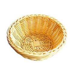 Хлебница плетеная d 19 см, h 7 см, ротанг, бежевая, круглая (95001086): фото