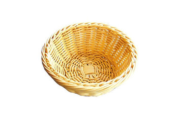 Хлебница плетеная d 19 см, h 7 см, ротанг, бежевая, круглая (95001086): фото