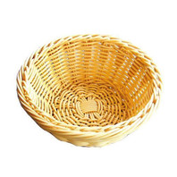 Хлебница плетеная d 19 см, h 7 см, ротанг, бежевая, круглая (95001086)