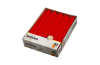 Свечи Bolsius конические красные, 24,5 см, 30 шт (81200785): фото