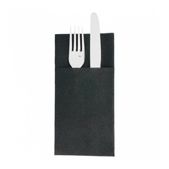 Конверт-салфетка для столовых приборов Airlaid чёрный 40*40 см, 50 шт (81211268): фото