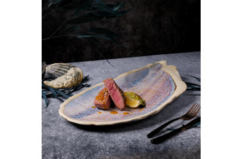 Блюдо овальное 51,8*23,5 см h3,5 см Light Purple Shell Northern Blue Frutti di Mare P.L.: фото