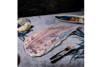 Блюдо овальное 51,8*23,5 см h3,5 см Light Purple Shell Northern Blue Frutti di Mare P.L.: фото