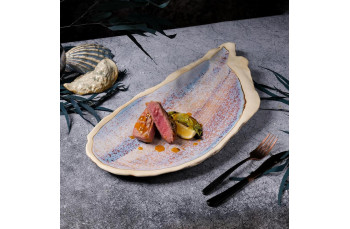 Блюдо овальное 51,8*23,5 см h3,5 см Light Purple Shell Northern Blue Frutti di Mare P.L.: фото
