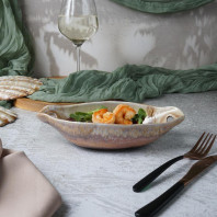 Блюдо овальное 24*12,5 см h5,5 см 210 мл Pearl Sea Stone с ручками Frutti di Mare P.L.